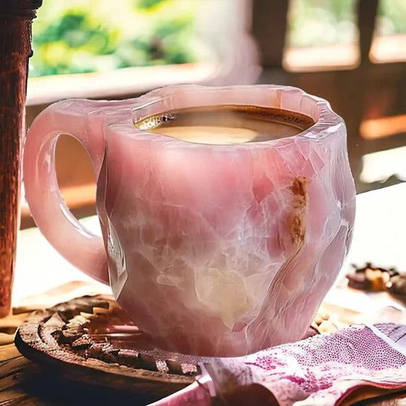 Lisslune | Faceted Mineral Crystal Coffee Mug – Elegant Glass Cup