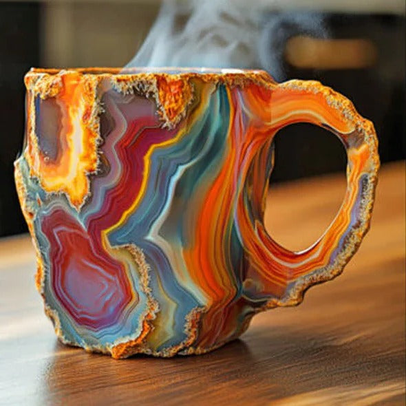 Lisslune | Faceted Mineral Crystal Coffee Mug – Elegant Glass Cup