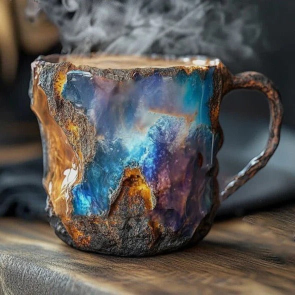 Lisslune | Faceted Mineral Crystal Coffee Mug – Elegant Glass Cup