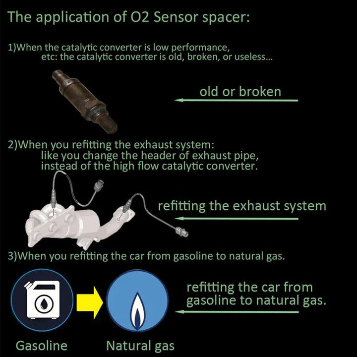 Lisslune | O2 Sensor Extension Adapter with Mini Catalytic Converter