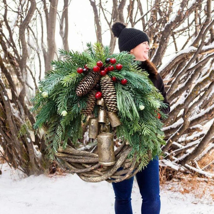 Lisslune | Rustic Boho Holiday Wreath for Door and Wall Display