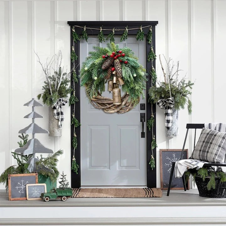 Lisslune | Rustic Boho Holiday Wreath for Door and Wall Display
