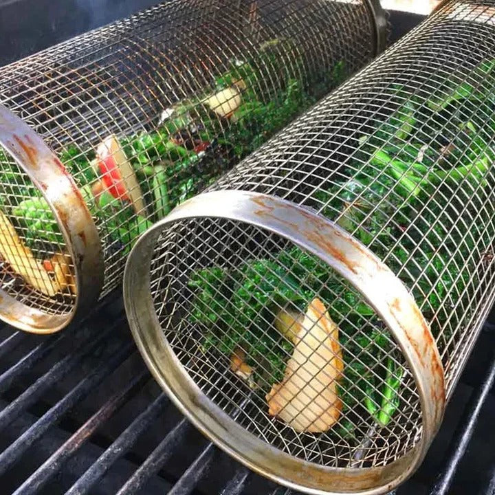 Lisslune | Durable BBQ Grill Basket with Rotating Design for Outdoor Grilling
