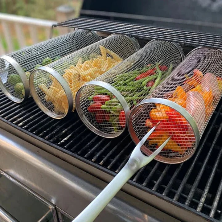 Lisslune | Durable BBQ Grill Basket with Rotating Design for Outdoor Grilling