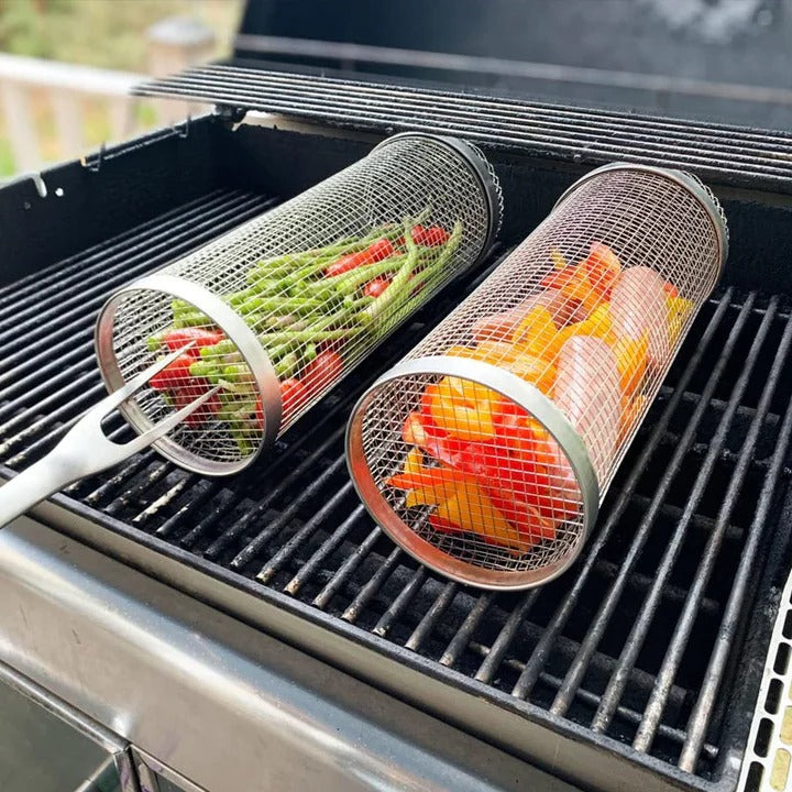 Lisslune | Durable BBQ Grill Basket with Rotating Design for Outdoor Grilling