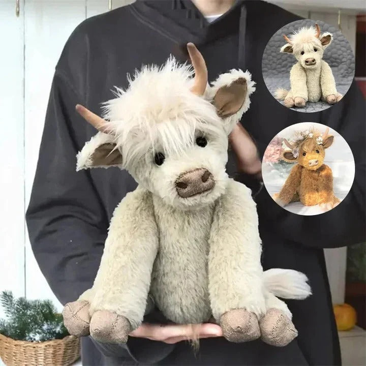 Lisslune | Handcrafted Highland Cow Plush with Floral Headpiece