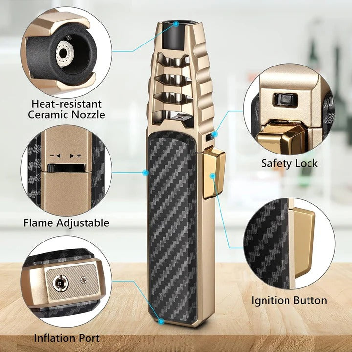 Lisslune | Adjustable Flame Torch Lighter – Blue Flame for Kitchen & Outdoor Use