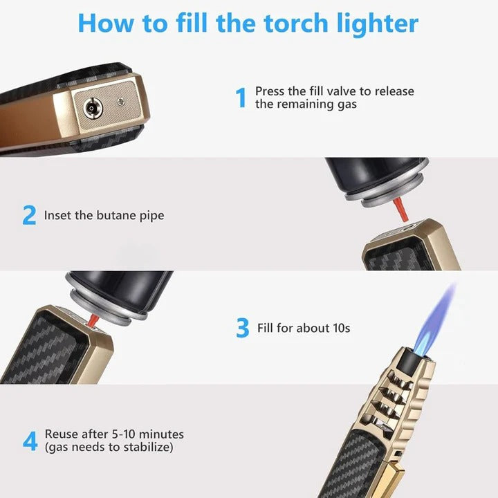 Lisslune | Adjustable Flame Torch Lighter – Blue Flame for Kitchen & Outdoor Use