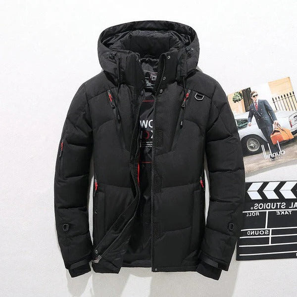 Lisslune | Insulated Duck Down Jacket – Removable Hood Winter Zip Coat
