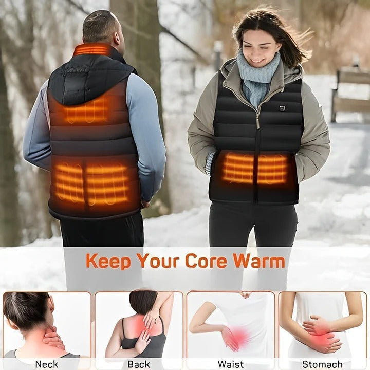 Lisslune | Lightweight Heated Unisex Puffer Vest For Winter Outdoor Activities