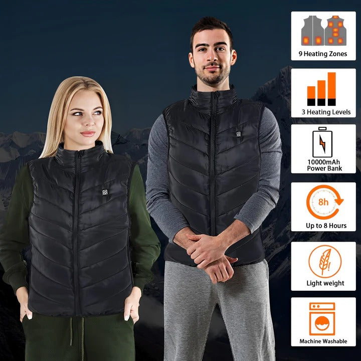 Lisslune | Lightweight Heated Unisex Puffer Vest For Winter Outdoor Activities