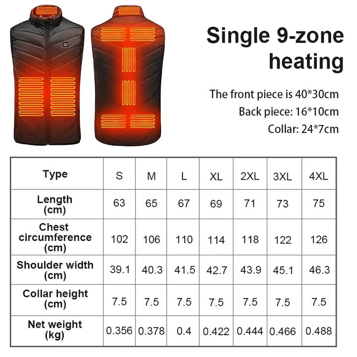Lisslune | Lightweight Heated Unisex Puffer Vest For Winter Outdoor Activities