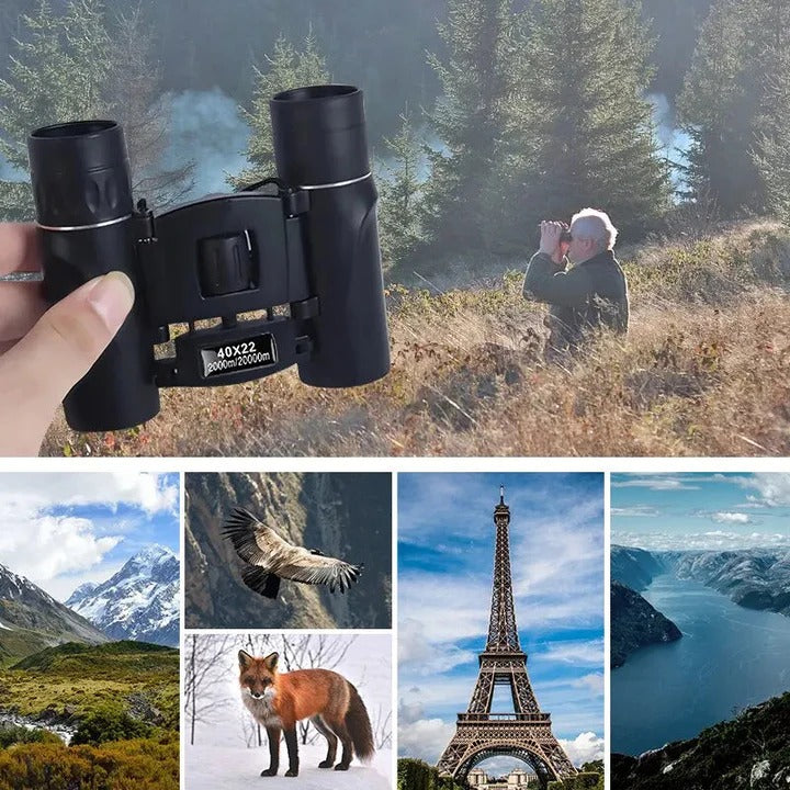 Lisslune | Compact 40x22 Folding Binoculars – High-Power Outdoor Zoom