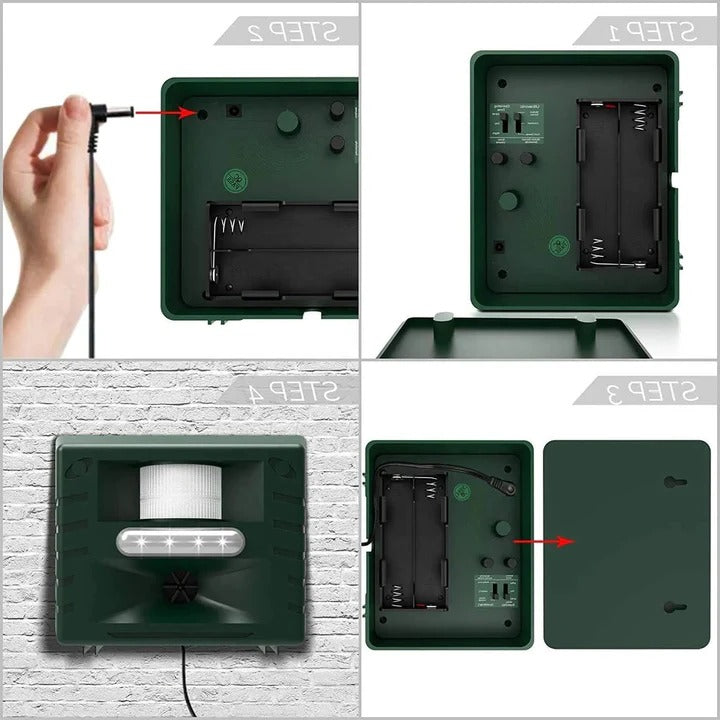 Lisslune | Ultrasonic Bird Deterrent – Solar-Powered Outdoor Device for Woodpeckers