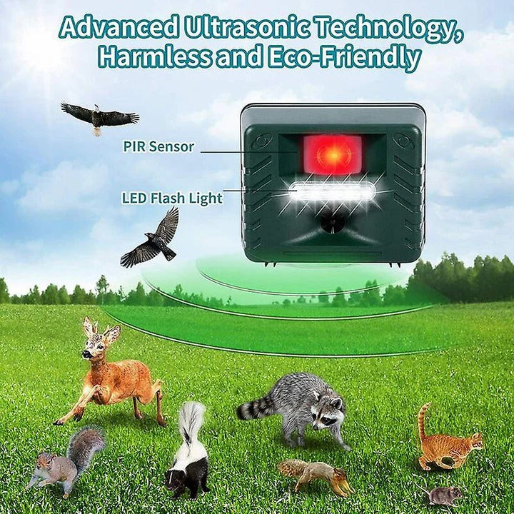 Lisslune | Ultrasonic Bird Deterrent – Solar-Powered Outdoor Device for Woodpeckers