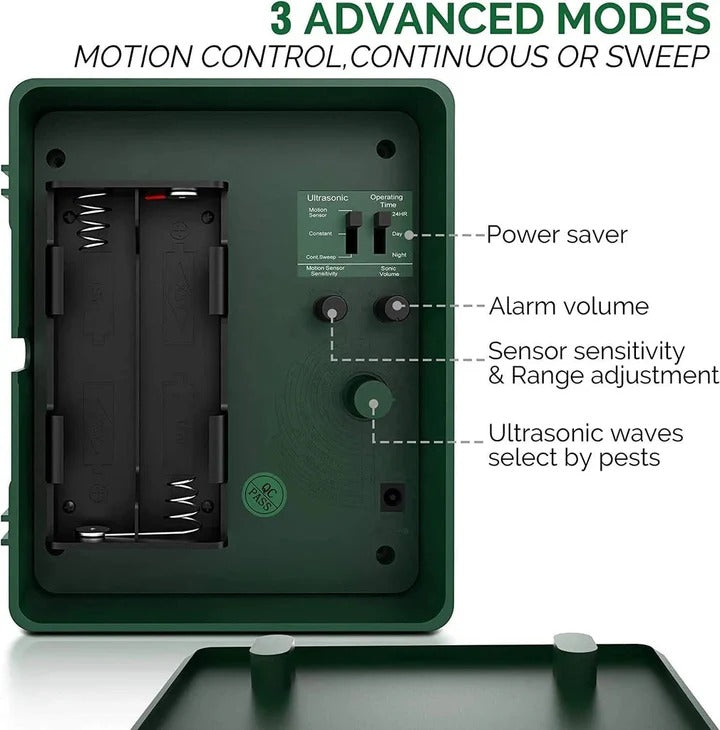 Lisslune | Ultrasonic Bird Deterrent – Solar-Powered Outdoor Device for Woodpeckers