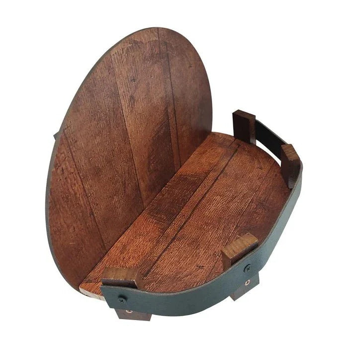 Lisslune | Rustic Whiskey Barrel Shelf – Bourbon Bottle Wall Display Rack