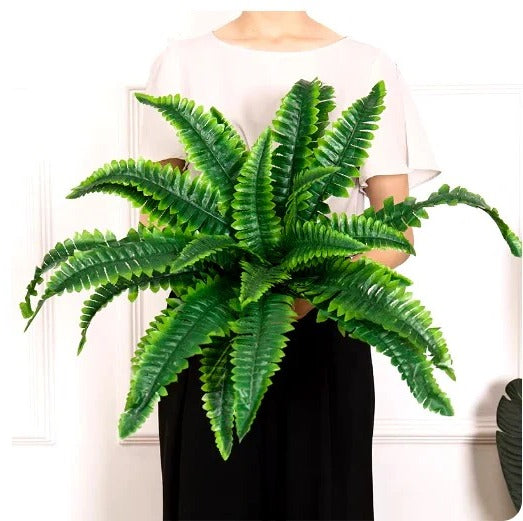 Lisslune | Artificial Boston Fern – UV-Resistant Hanging Plant for Outdoor Décor