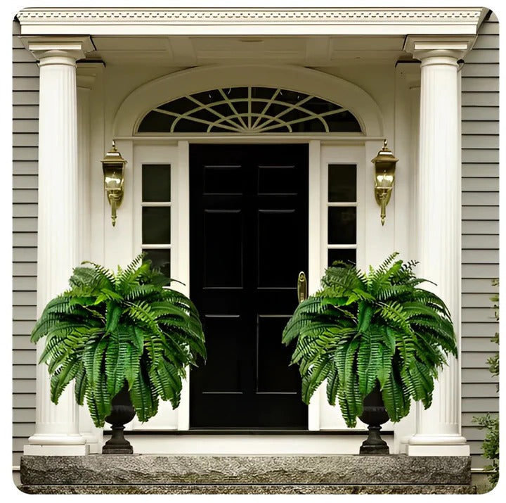 Lisslune | Artificial Boston Fern – UV-Resistant Hanging Plant for Outdoor Décor