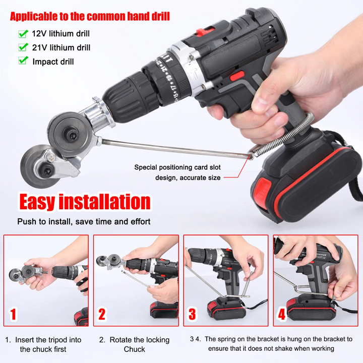 Lisslune | Heavy-Duty Metal Cutting Adapter for Drill