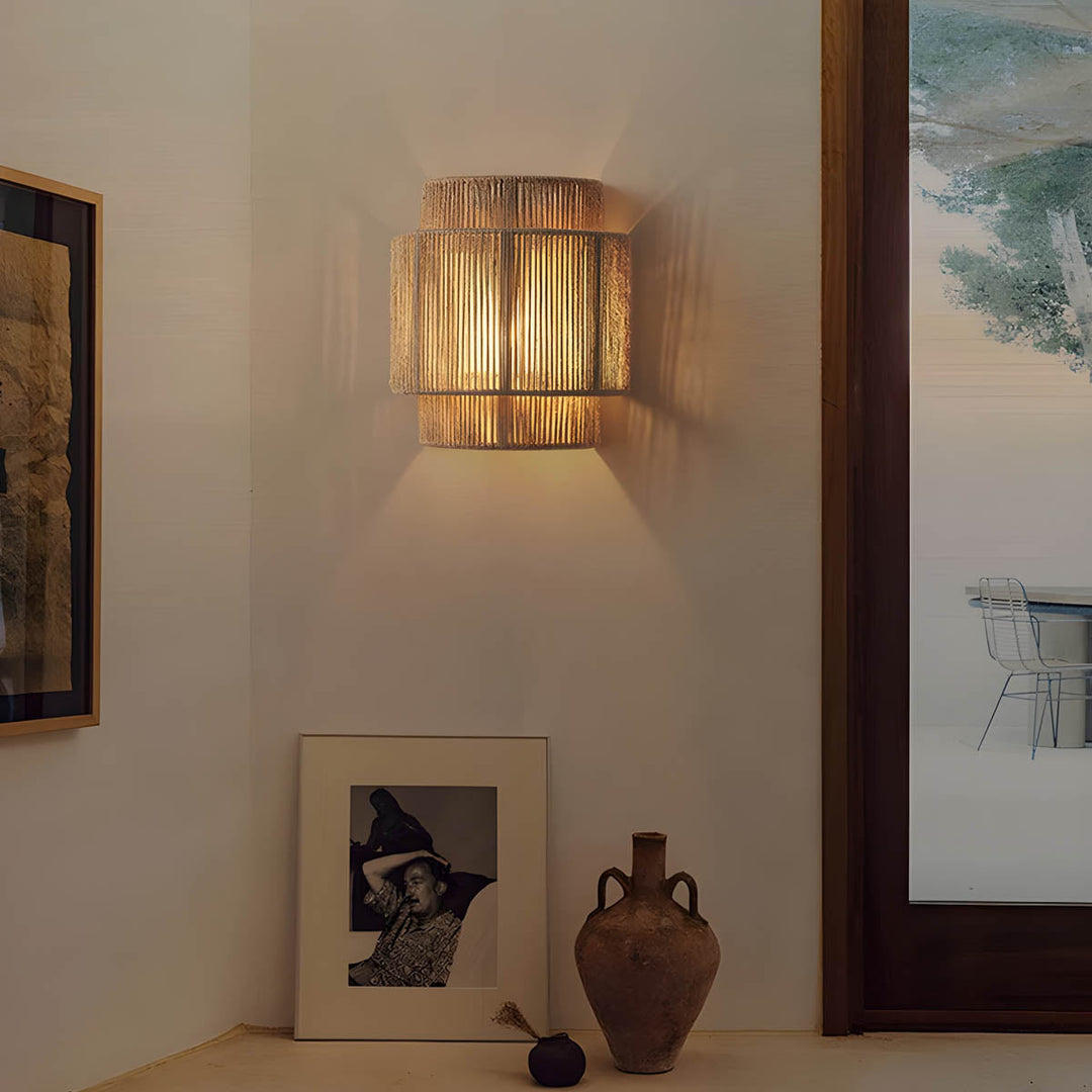 Lisslune | Japanese-Inspired Minimalist LED Wall Light – Natural Rope Design & Warm Ambient Lighting