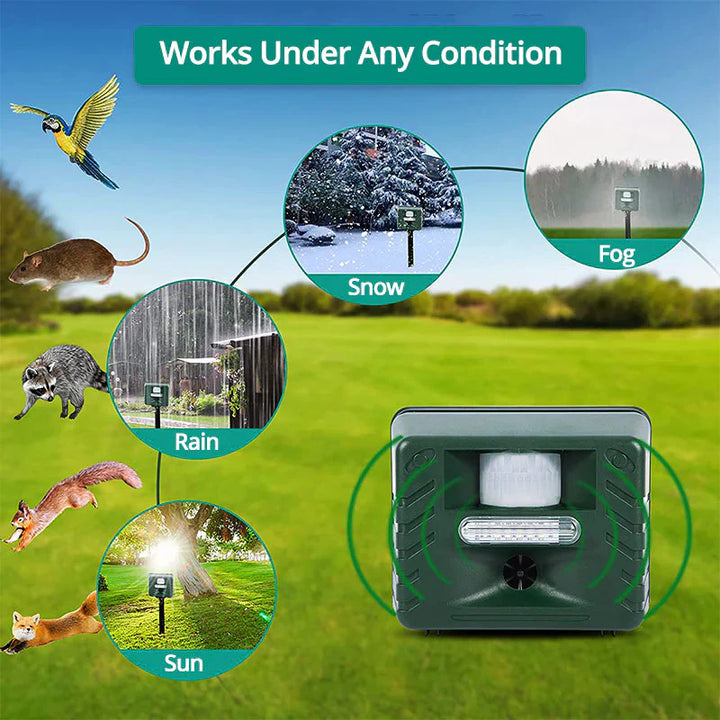 Lisslune | Ultrasonic Animal Repeller | Motion-Activated, Eco-Friendly & Safe for Gardens and Yards