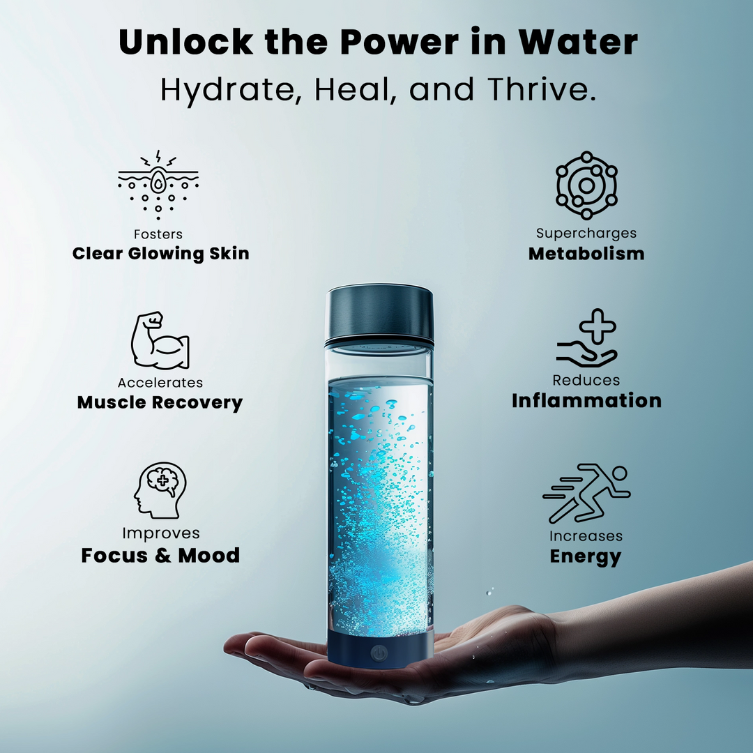 Lisslune | Hydrogen Water Bottle | USB Rechargeable, Anti-Inflammatory & Perfect for Daily Hydration and Wellness