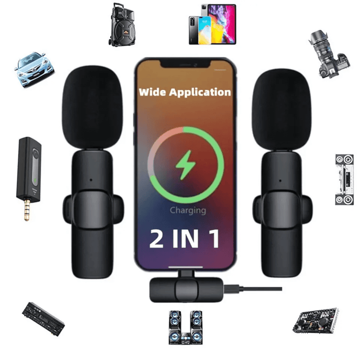 Lisslune | Wireless Mini Miniature Lavalier Lapel Portable Small Tiny Mic Microphone for Iphone