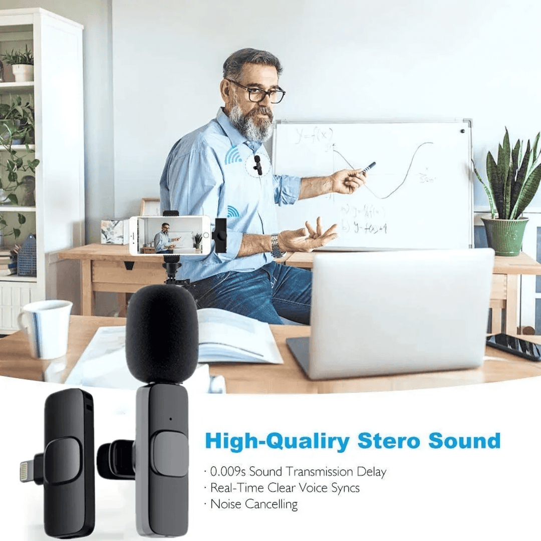 Lisslune | Wireless Mini Miniature Lavalier Lapel Portable Small Tiny Mic Microphone for Iphone