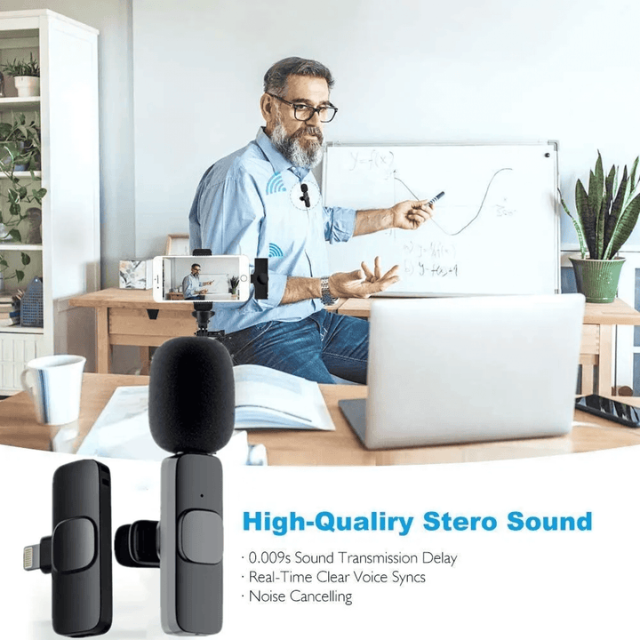 Lisslune | Wireless Mini Miniature Lavalier Lapel Portable Small Tiny Mic Microphone for Iphone
