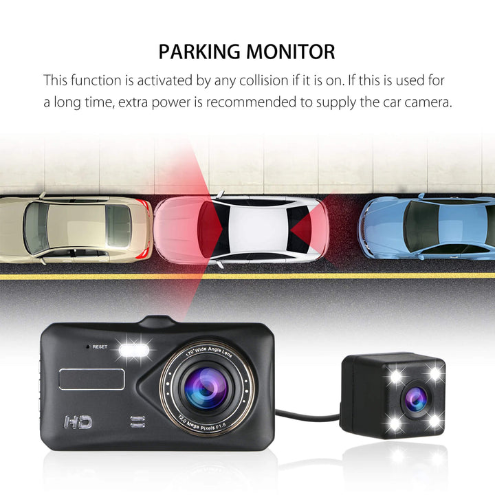 Lisslune | Wireless Dashboard Camera for Vehicle Car Front and Rear Double