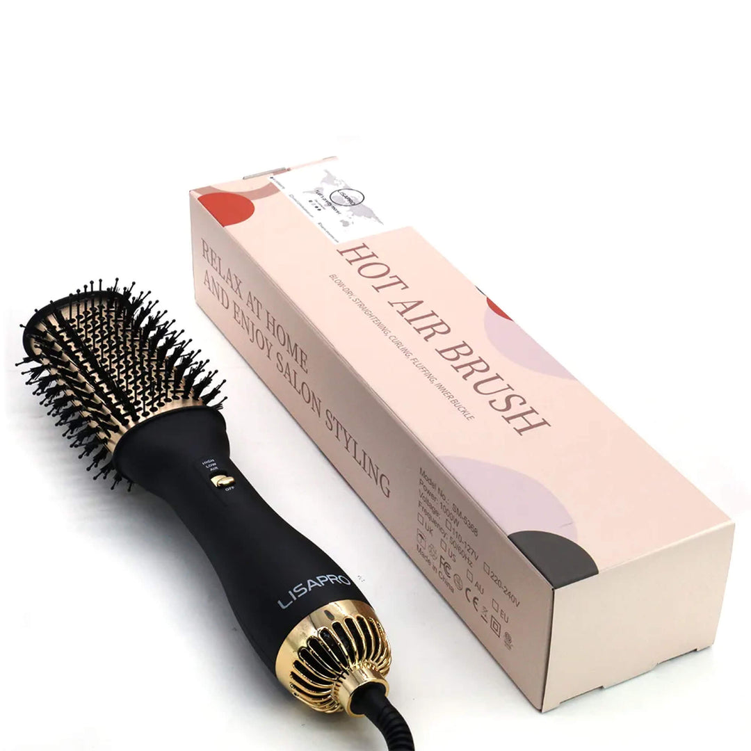 Lisslune | Hair Dryer Blower Styler Heated Brush Comb for Short and Long Hair