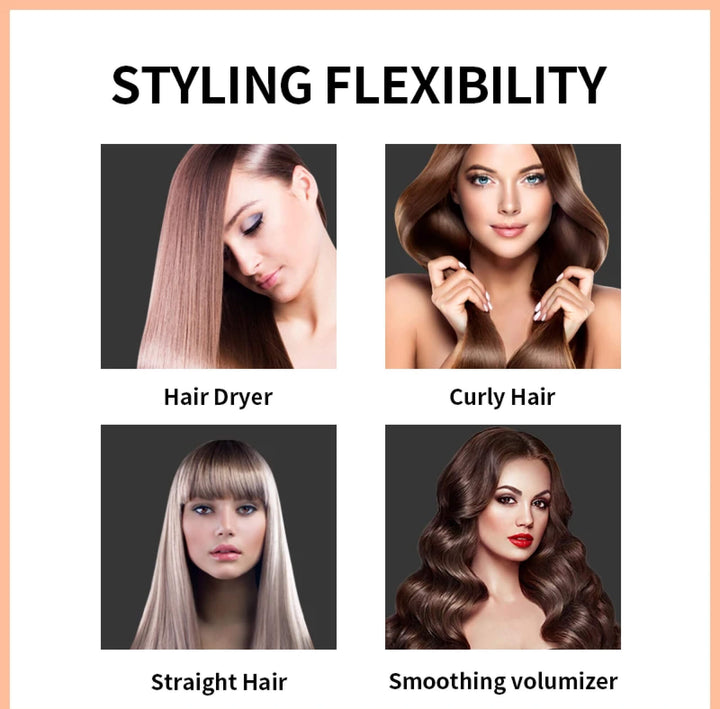 Lisslune | Hair Dryer Blower Styler Heated Brush Comb for Short and Long Hair
