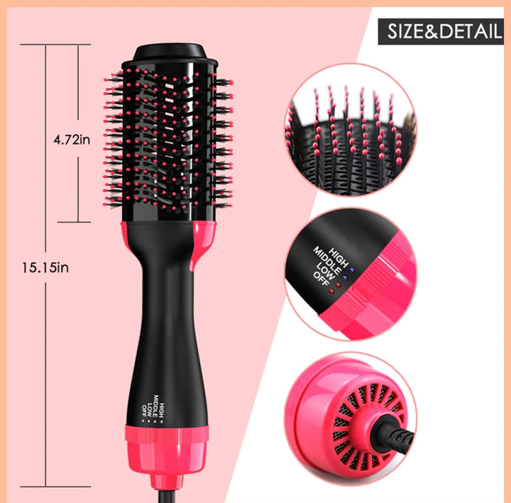 Lisslune | Hair Dryer Blower Styler Heated Brush Comb for Short and Long Hair