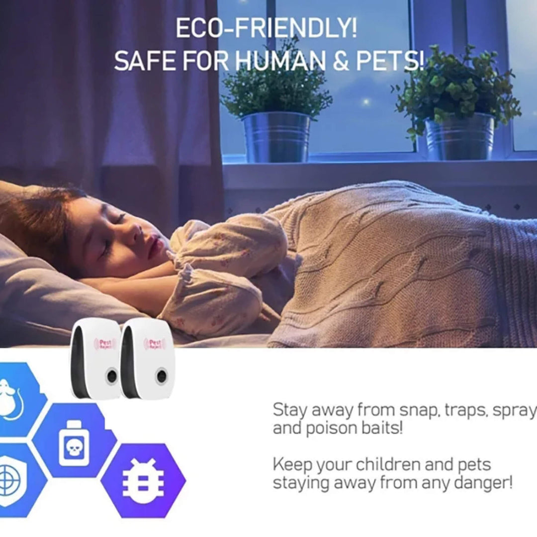 Lisslune | Mouse Mice Insect and Rodent Ultrasonic Sonar Sound Repellent Deterrent Noise Scarer Plug