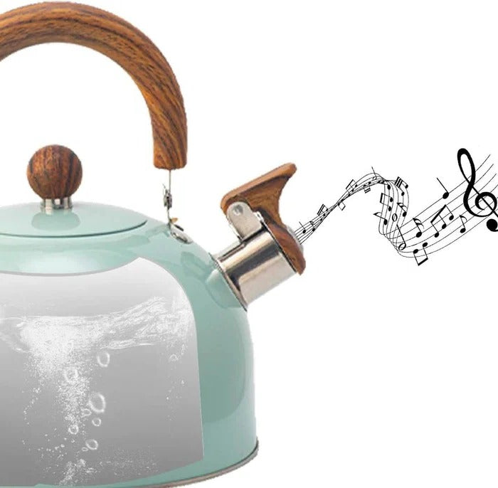 Lisslune | Whistling Stovetop Kettle, Induction & Gas Compatible with Heat Resistant Handle