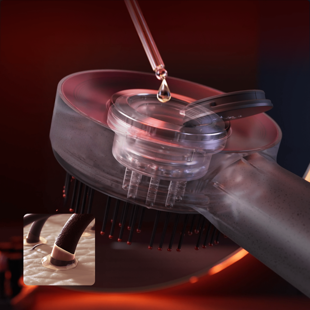 Lisslune | Scalp Massager Brush with Red Light and Oil Applicator