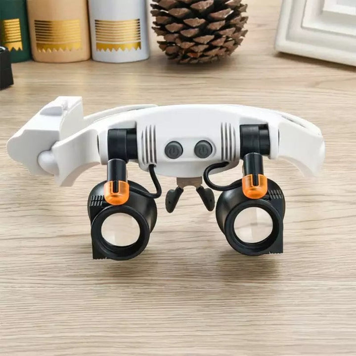Lisslune | Jeweler Headband Magnifying Glass 8 Lens LED Light Glasses