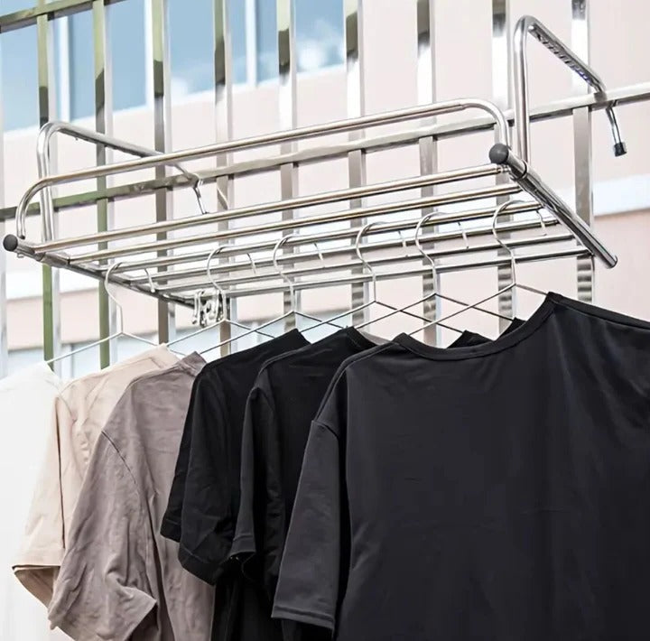 Lisslune | Stainless Steel Extendable Foldable Balcony Clothes Dryer