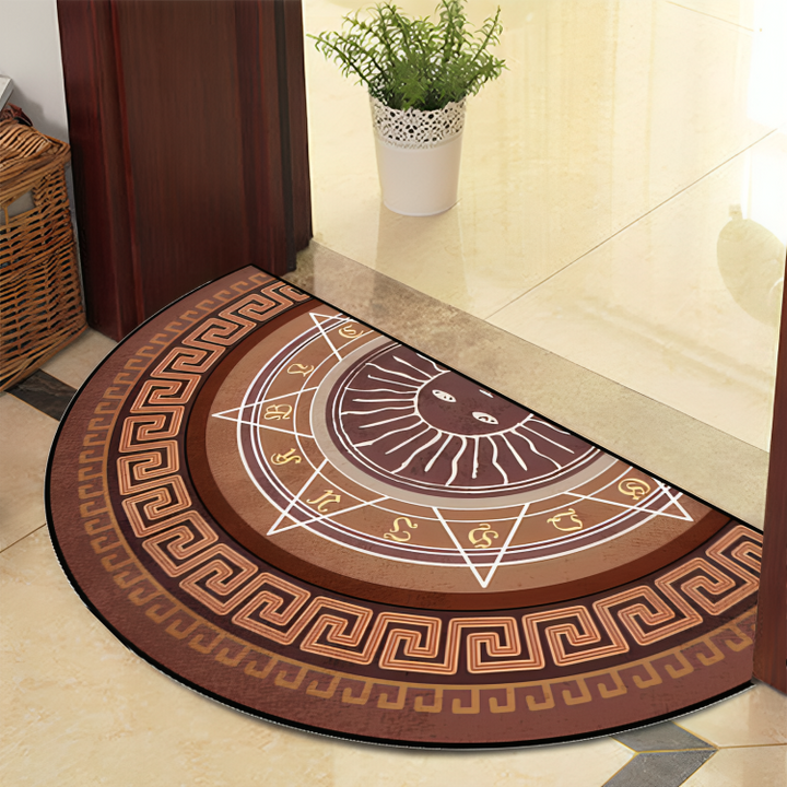 Lisslune | Round Mandala Rug - Thick non-slip Mat, machine washable, perfect for living room, hallway and outdoors – Polyester