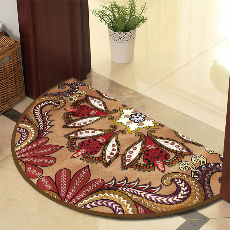 Lisslune | Round Mandala Rug - Thick non-slip Mat, machine washable, perfect for living room, hallway and outdoors – Polyester