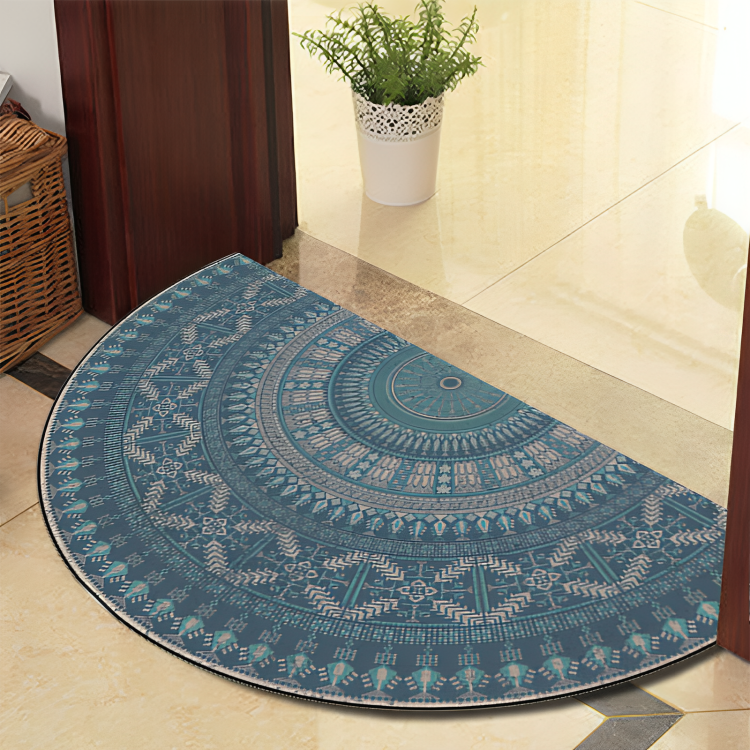 Lisslune | Round Mandala Rug - Thick non-slip Mat, machine washable, perfect for living room, hallway and outdoors – Polyester