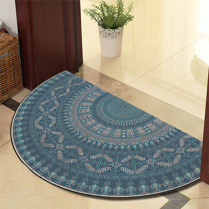 Lisslune | Round Mandala Rug - Thick non-slip Mat, machine washable, perfect for living room, hallway and outdoors – Polyester