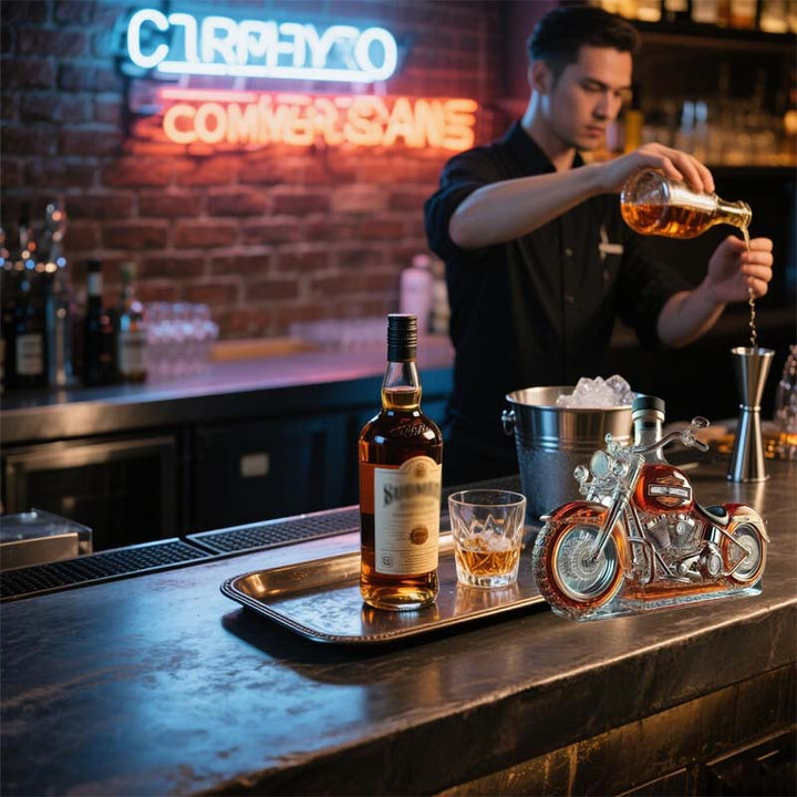 Lisslune | Harley Motorcycle Shaped Whiskey Decanter for Home Bar