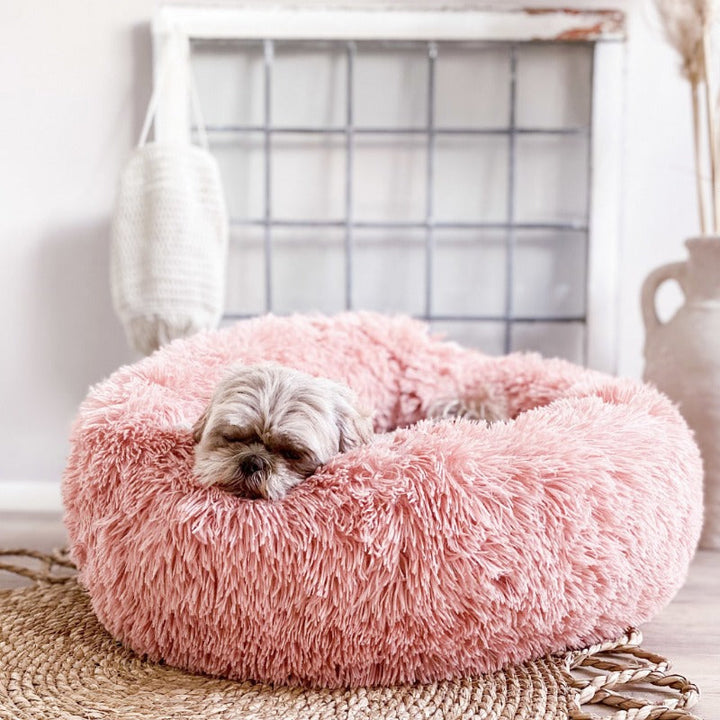 Lisslune | Beef Plush Calming Donut Dog Bed for Small to Large Dogs