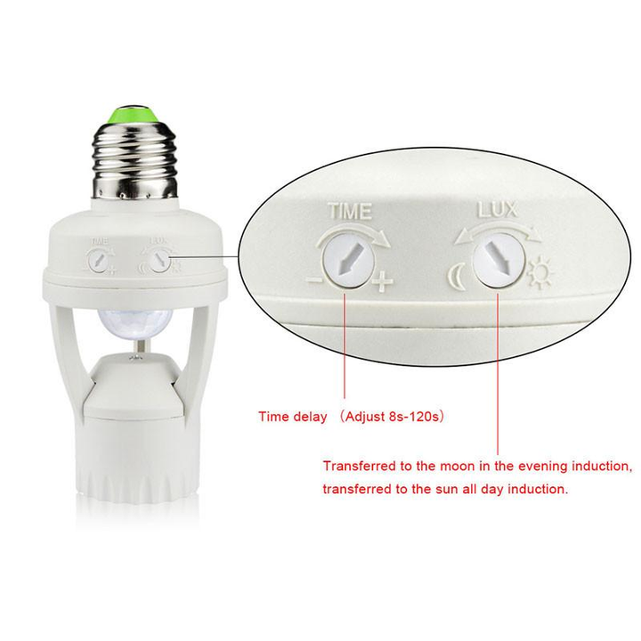 Lisslune | 360 Rotating Motion Sensor Socket Switch Led Bulb Base
