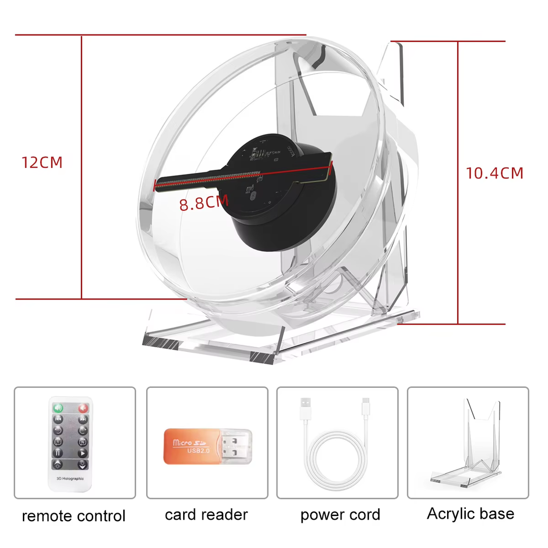 Lisslune | Mini 3D WiFi Display Remote Hologram Fan