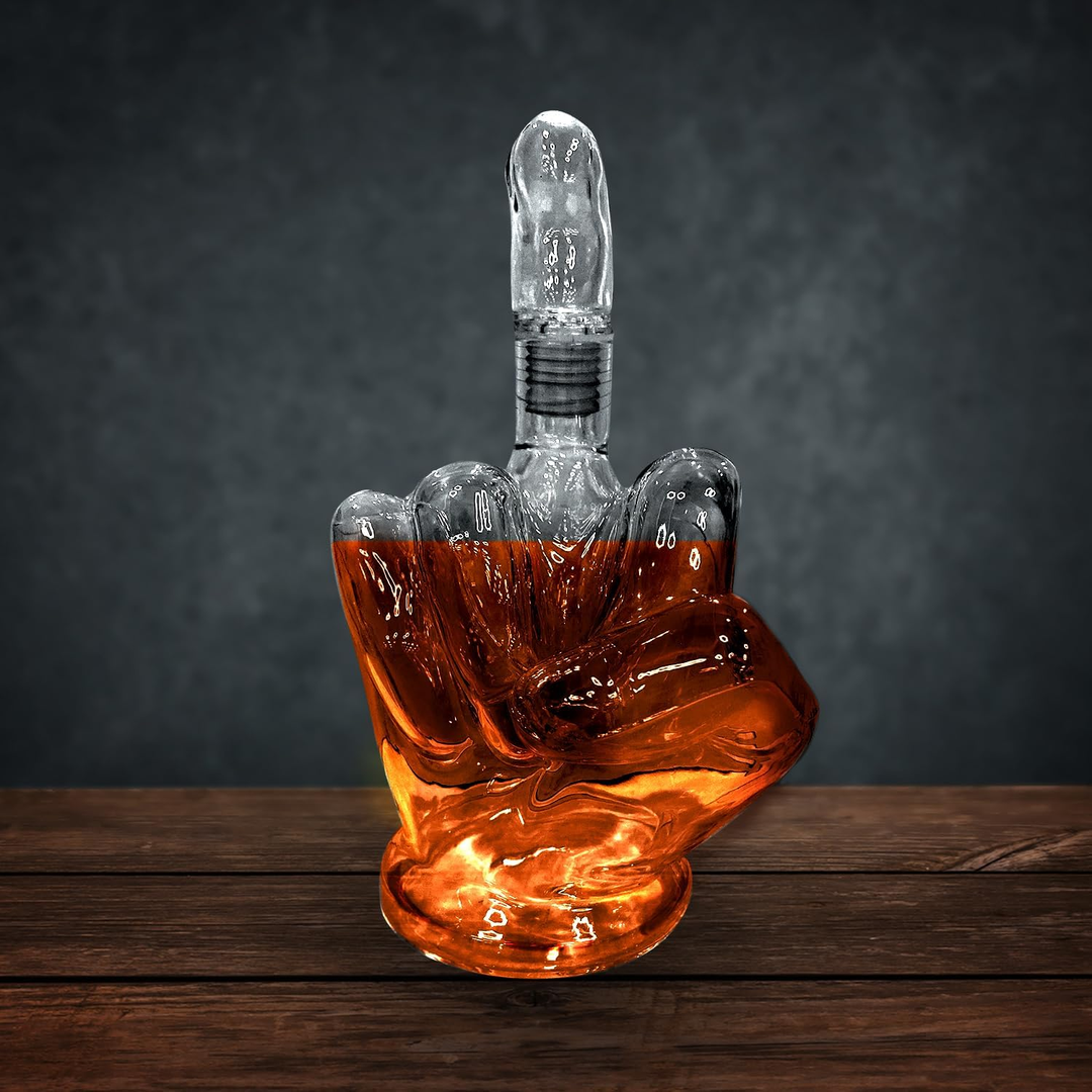 Lisslune | Middle Finger Crystal Clear Fun Decanter
