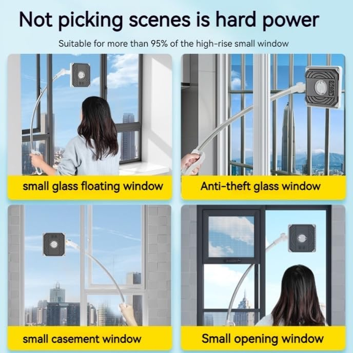 Lisslune | Effortless Double-Sided Long Handle Window Cleaner Brush