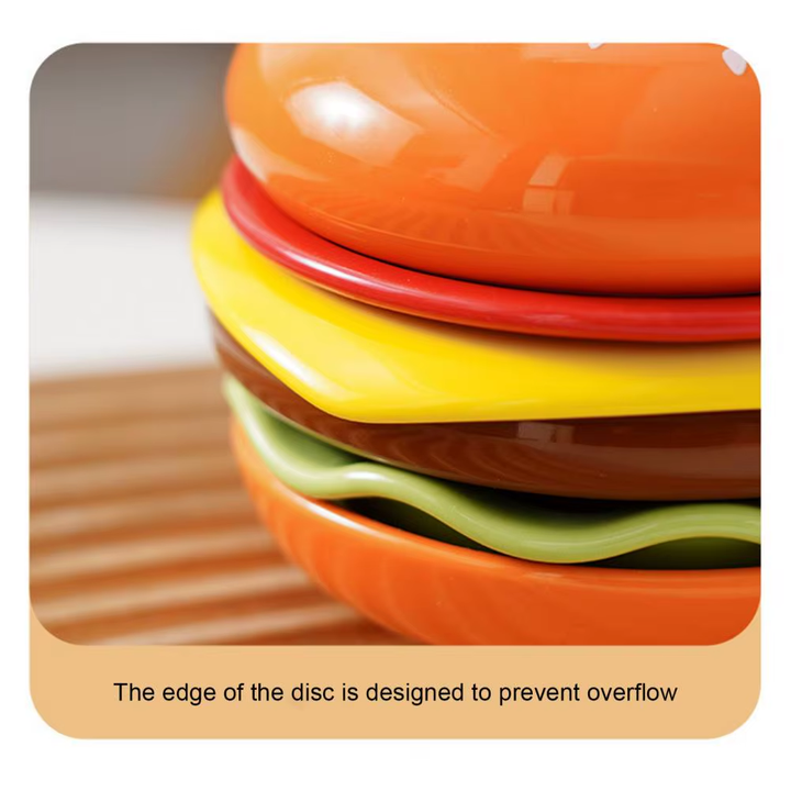 Lisslune | Mini Stacked Hamburger Ceramic Plate Set